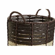 DKD Home Decor Košarica komplet DKD Home Decor Brown Natural Wood Rope Boho 37 x 36 x 39,5 cm (3 kosi)