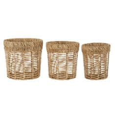 DKD Home Decor Komplet košar DKD Home Decor Rushes (3 kosi) (43 x 43 x 42 cm)