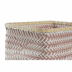 DKD Home Decor Košara DKD Home Decor Grey Beige Bamboo PP (35 x 26 x 19 cm) (2 enoti)