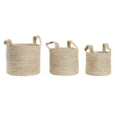 DKD Home Decor Komplet košar DKD Home Decor Natural Fibre (29 x 29 x 26 cm) (3 kosi)