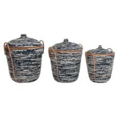 DKD Home Decor Košarica komplet DKD Home Decor Rattan Boho (51 x 51 x 65 cm)