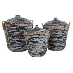 DKD Home Decor Košarica komplet DKD Home Decor Rattan Boho (51 x 51 x 65 cm)