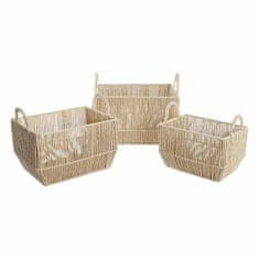 DKD Home Decor Komplet košar DKD Home Decor Metal Natural Fibre (40 x 30 x 25 cm)