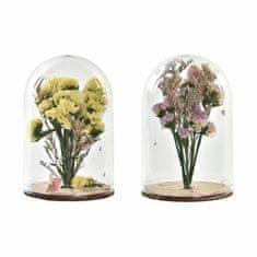 DKD Home Decor Dekorativna figura DKD Home Decor Crystal Pink Yellow (8 x 8 x 13 cm) (2 enoti)