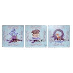 DKD Home Decor Stenska dekoracija DKD Home Decor Blue Metal Lavendar Shabby Chic (3 enote)