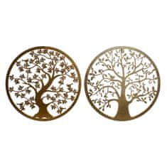 DKD Home Decor Stenska dekoracija DKD Home Decor Tree Golden Metal (2 enoti) (40 x 1 x 40 cm)