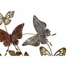 DKD Home Decor Stenska dekoracija DKD Home Decor 91,5 x 5 x 47 cm Golden Multicolor Butterfly Modern (2 enoti)