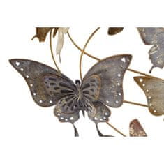 DKD Home Decor Stenska dekoracija DKD Home Decor 91,5 x 5 x 47 cm Golden Multicolor Butterfly Modern (2 enoti)