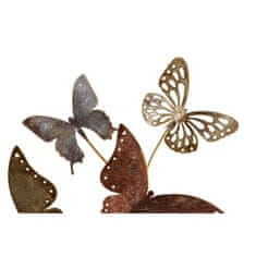 DKD Home Decor Stenska dekoracija DKD Home Decor 91,5 x 5 x 47 cm Golden Multicolor Butterfly Modern (2 enoti)