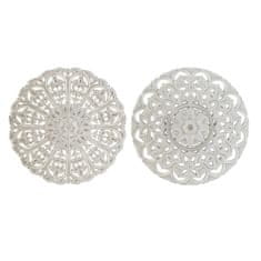 DKD Home Decor Stenska dekoracija DKD Home Decor MDF Bela svetlo rjava Mandala (2 enoti) (40 x 2 x 40 cm)