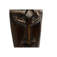 DKD Home Decor Stenska dekoracija DKD Home Decor Beige Wood Dark brown Mask Tribal (11 x 4 x 50 cm) (3 enote)