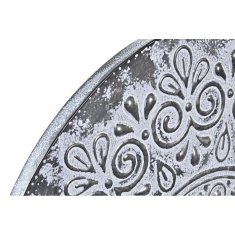 DKD Home Decor Stenska dekoracija DKD Home Decor Grey Metal White Iron Mandala Arab (2 enoti) (60 x 2 x 60 cm)