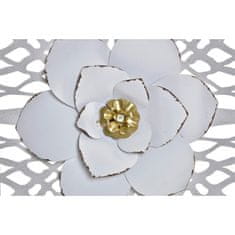 DKD Home Decor Stenska dekoracija DKD Home Decor Flower Golden Brown White 40,5 x 3 x 40,5 cm Shabby Chic (4 kosi)