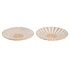 DKD Home Decor Stenska dekoracija DKD Home Decor Natural White Fibre (2 enoti) (40 x 2 x 40 cm)