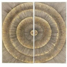 DKD Home Decor Dekorativna slika DKD Home Decor Golden Brown Circles MDF Wood (121,5 x 3,5 x 122 cm) (122 x 3,5 x 122,5 cm)