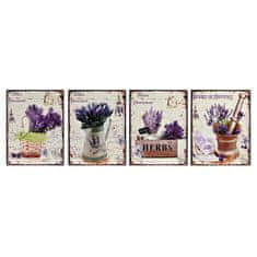 DKD Home Decor Stenska dekoracija DKD Home Decor Vintage Metal Lavendar (25 x 1 x 33 cm) (4 enote)