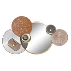 DKD Home Decor Stenska dekoracija DKD Home Decor Zrcalo Grey Golden Metal Terracotta Modern Circles (96,5 x 7 x 59 cm)