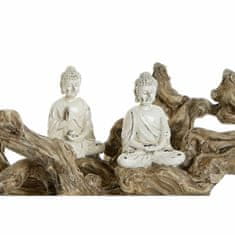 DKD Home Decor Dekorativna figura DKD Home Decor Natural Metal Buddha White Resin (32 x 8,5 x 21,5 cm) (2 enoti)