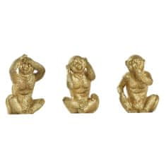 DKD Home Decor Dekorativna figura DKD Home Decor Golden Resin Colonial Monkey (9 x 9 x 14,4 cm) (3 enote)