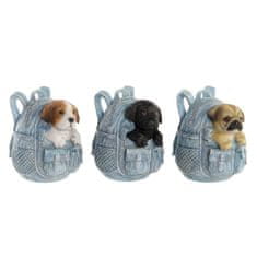 DKD Home Decor Dekorativna figura DKD Home Decor nahrbtnik denarnica Resin Multicolor Shabby Chic Puppies (13 x 12,5 x 15,5 cm) (3 enote)