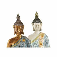 DKD Home Decor Dekorativna figura DKD Home Decor Modra zlata Buda Bela smola (17,8 x 10,6 x 26,3 cm) (2 enoti)