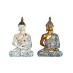 DKD Home Decor Dekorativna figura DKD Home Decor Modra zlata Buda Bela smola (12,5 x 8,8 x 20,5 cm) (2 enoti)