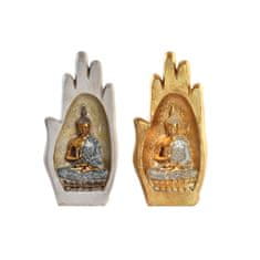 DKD Home Decor Dekorativna figura DKD Home Decor Grey Golden Buddha Resin (10 x 7,2 x 20,9 cm) (2 enoti)