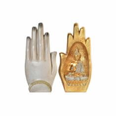 DKD Home Decor Dekorativna figura DKD Home Decor Grey Golden Buddha Resin (10 x 7,2 x 20,9 cm) (2 enoti)