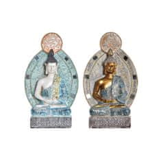 DKD Home Decor Dekorativna figura DKD Home Decor Modra zlata buda iz smole (12,3 x 7,7 x 21,5 cm) (2 enoti)