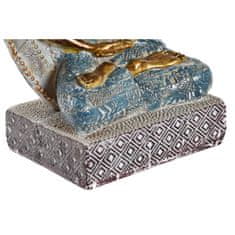 DKD Home Decor Dekorativna figura DKD Home Decor Modra zlata buda iz smole (12,3 x 7,7 x 21,5 cm) (2 enoti)