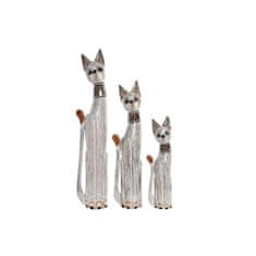 DKD Home Decor Dekorativna slika DKD Home Decor 3 Brown White Tropical Cats Albasia wood (19 x 7 x 100 cm) (80 cm)