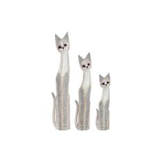 DKD Home Decor Komplet figur DKD Home Decor Grey Beige Cats Albasia wood (17 x 6 x 100 cm) (17 x 8 x 99 cm)