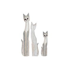 DKD Home Decor Komplet figur DKD Home Decor Grey Beige Cats Albasia wood (17 x 6 x 100 cm) (17 x 8 x 99 cm)