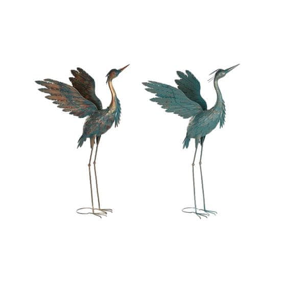 DKD Home Decor Dekorativna slika DKD Home Decor Blue Copper Oriental Heron 53 x 47 x 107 cm (2 enoti)