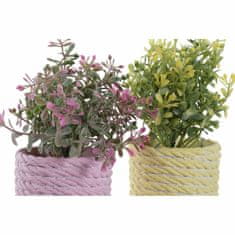 DKD Home Decor Okrasna rastlina DKD Home Decor Pink Green Yellow EVA PE (15 x 15 x 17 cm) (2 enoti)