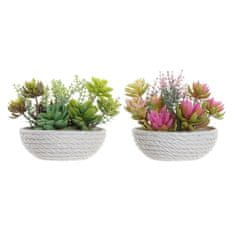 DKD Home Decor Okrasna rastlina DKD Home Decor Pink White Green EVA PE (12,5 x 12,5 x 12 cm) (2 enoti)