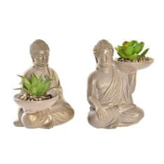 DKD Home Decor Okrasna rastlina DKD Home Decor Buddha Golden Cement White (10,5 x 11,5 x 14 cm) (2 enoti)