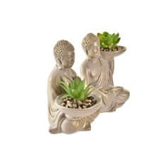 DKD Home Decor Okrasna rastlina DKD Home Decor Buddha Golden Cement White (10,5 x 11,5 x 14 cm) (2 enoti)