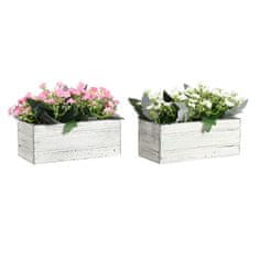 DKD Home Decor Okrasna rastlina DKD Home Decor Pink Wood White PE (24 x 16 x 16,5 cm) (2 enoti)