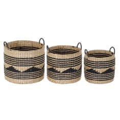 DKD Home Decor Košarica komplet DKD Home Decor Metal Colonial Fibre (35 x 35 x 35 cm)