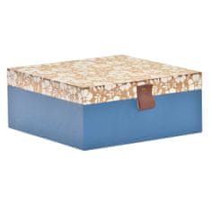 DKD Home Decor Okrasna škatla DKD Home Decor Natural Blue MDF (21 x 21 x 9 cm)