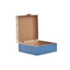 DKD Home Decor Okrasna škatla DKD Home Decor Natural Blue MDF (21 x 21 x 9 cm)