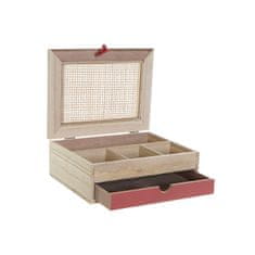 DKD Home Decor Okrasna škatla DKD Home Decor Pink Paolownia wood (24 x 18 x 8,5 cm)