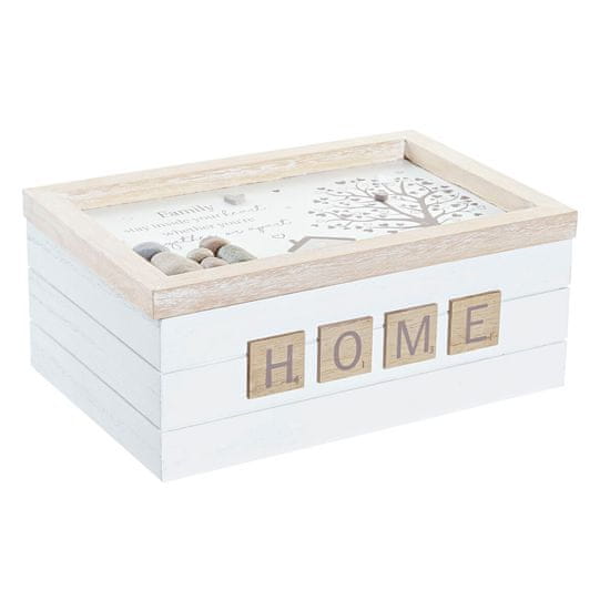 DKD Home Decor Okrasna škatla DKD Home Decor Natural MDF White (24 x 16 x 10 cm)