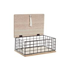 DKD Home Decor Okrasna škatla DKD Home Decor Natural Black Metal MDF (25 x 17 x 11 cm)