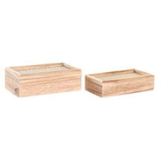 DKD Home Decor Komplet okrasnih škatel DKD Home Decor Naravni les MDF 24 x 14 x 8 cm (2 enoti)