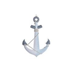 DKD Home Decor Stenska dekoracija DKD Home Decor Blue Wood Rope Anchor White (40 x 5 x 60 cm)