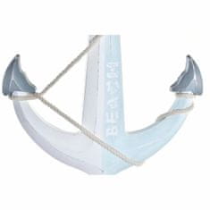 DKD Home Decor Stenska dekoracija DKD Home Decor Blue Wood Rope Anchor White (40 x 5 x 60 cm)