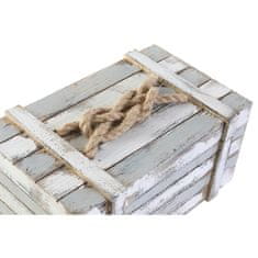 DKD Home Decor Okrasna škatla DKD Home Decor Grey Wood Rope (24 x 14 x 13 cm)