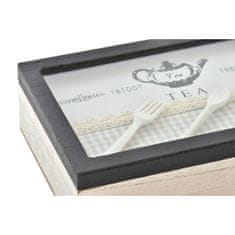 DKD Home Decor Okrasna škatla DKD Home Decor Black Wood Mint (24 x 15 x 6 cm)